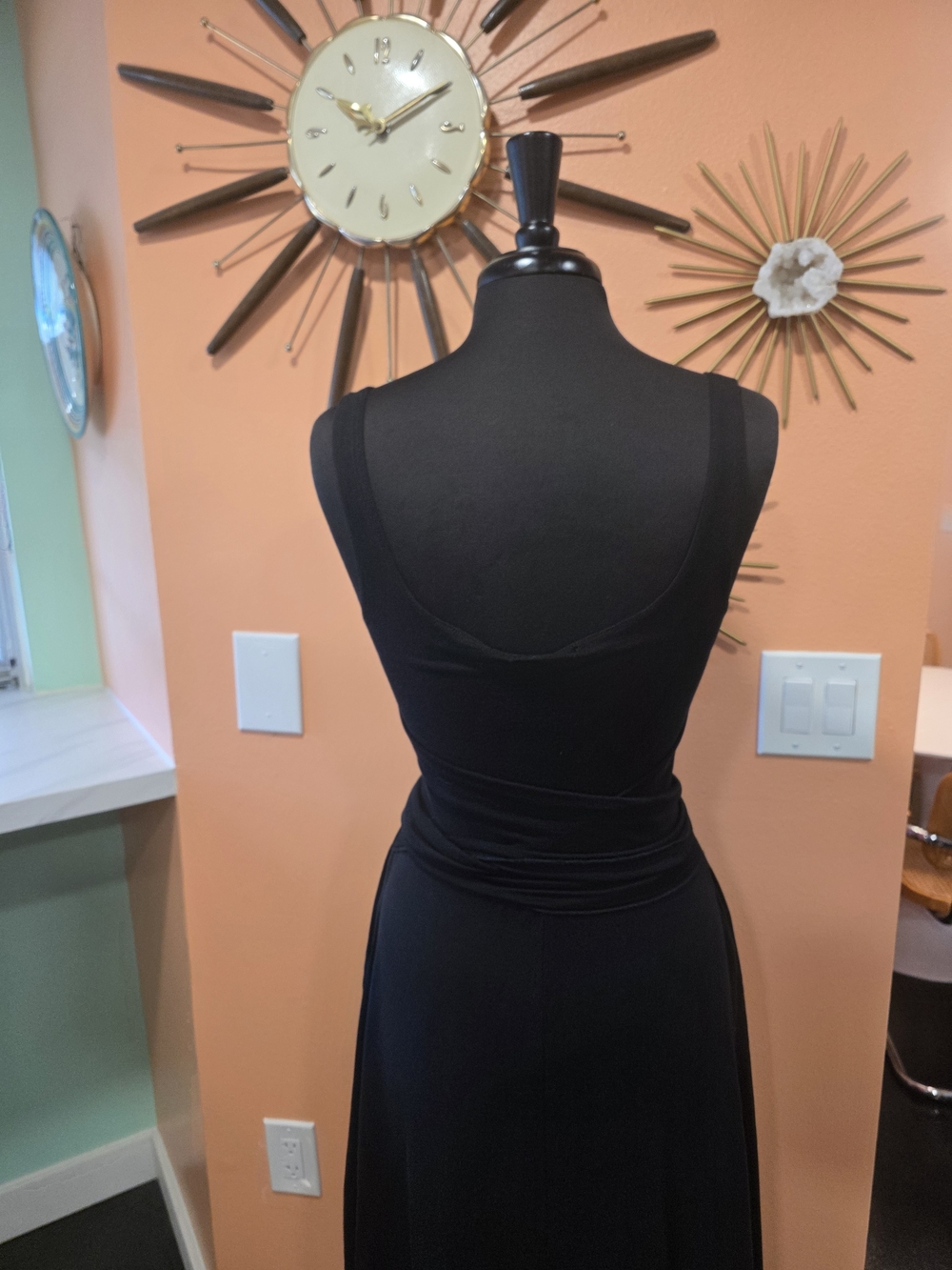 Reformation Jeans M Black Sleeveless Midi Dress with Tie Waist Classic Luxury - Picture 8 of 15